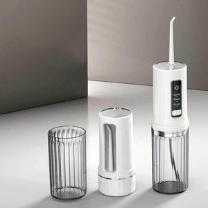 Irrigador dental de agua con 3 modos, 4 chorros, recargable.