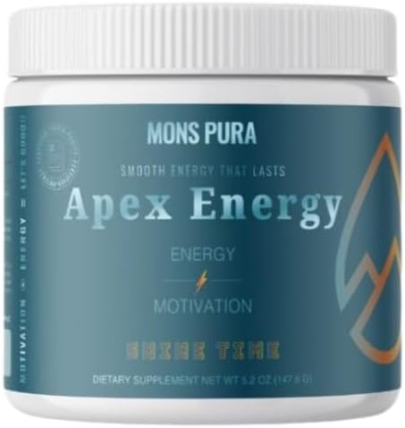 Bebida energética Apex Energy Shine Time: fusión de piña, mango y vainilla: potencia tu concentración, energía suave, envase de 5,2 oz, 30 porciones, 150 mg de cafeína ln25
