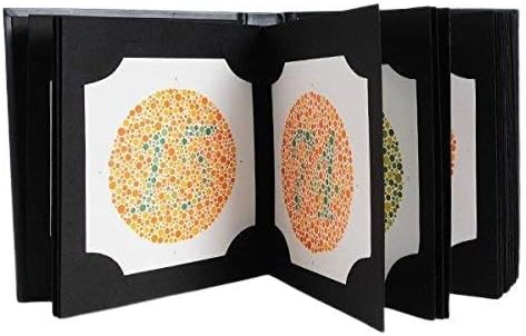 Ishihara libro de diseños para evaluar daltonismo, 38 charolas, última edición con manual de instrucciones a22 (idioma español no garantizado) y un tapaojos