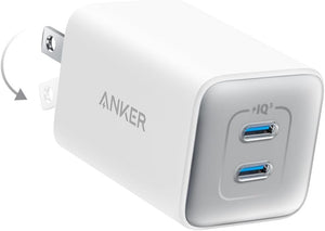 Anker Cargador nano, cargador USB C de 47 W, cargador GaN plegable compacto a19 de 2 puertos para iPhone 16/15 y más series, Galaxy, Pixel, compatible con MagSafe