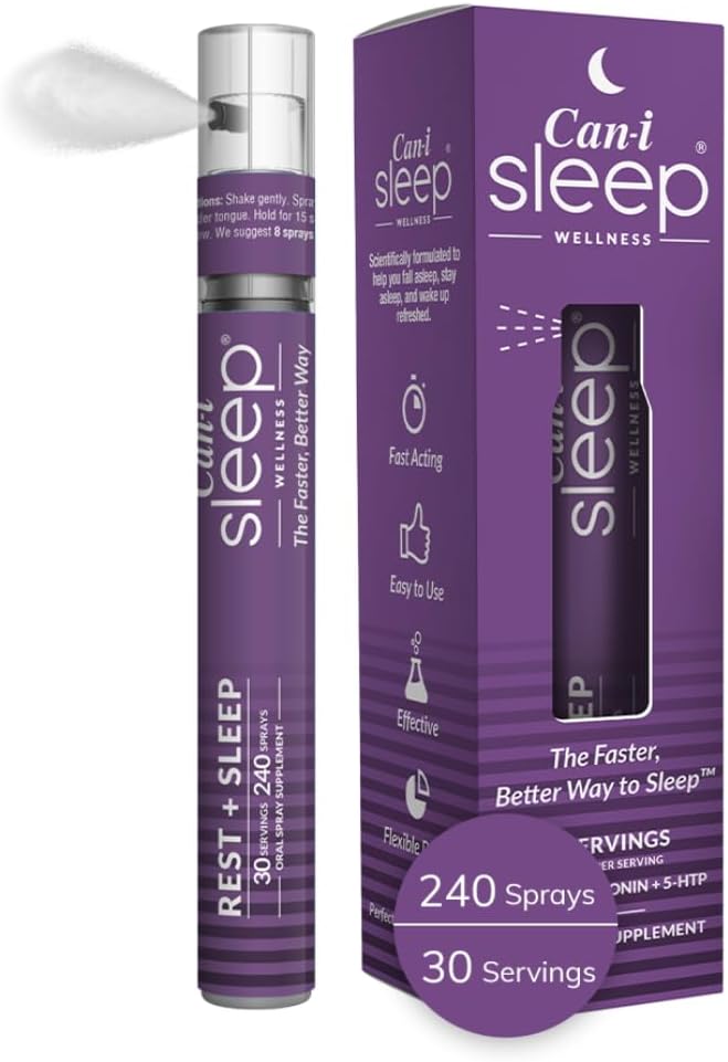 Duerme rápido y más tiempo – Spray de vitamina ¿Puedo dormir ayuda natural para dormir con melatonina, GABA y 5-HTP – Spray de melatonina líquida nocturna – Multivitamínico avanzado para adultos por ln26