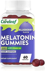 Gomitas de melatonina para ayudar a dormir a hombres y mujeres con 6 mg de melatonina y vitamina B6, sabor a arándano, 60 unidades a23