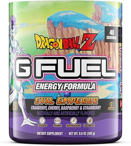 G Fuel Dragon Ball Z Energy Powder, suplemento de cafeína limpia sin azúcar, mezcla de agua, sabor a bayas, aminoácidos para concentrarse, mezcla de vitaminas y antioxidantes, 9,9 oz (40 porciones) ln25