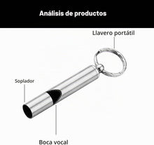 Cargar imagen en el visor de la galería, 2 mini silbatos de supervivencia de acero inoxidable perfectos para camping
