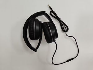 LORELEI X6 - Auriculares sobre la oreja con micrófono, auriculares de bajos estéreo ligeros y plegables con 1.45M sin enredos, auriculares portátiles con cable ln24 para Smartphone, tablet, MP3/4 (negro espacial)