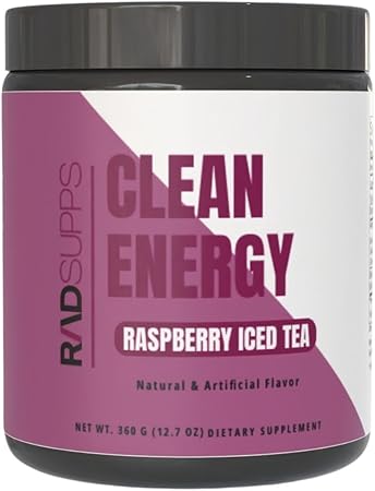 Clean Energy - Polvo pre-entrenamiento para hombres y mujeres con aminoácidos BCAA, bebida energética en polvo, polvo energético de aminoácidos para energía y concentración - 40 porciones (12,7 oz, té helado de frambuesa) ln25