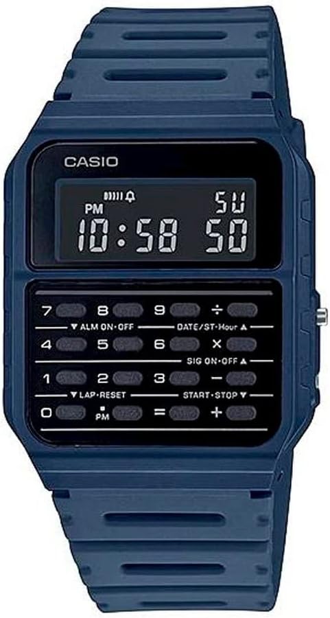 Casio Digital CA-53WF-2B, Casio Collection Reloj digital retro para hombre con correa azul de plástico Ca-53wf-2bdf, ln24 1.339 in, digital, Casio Colección Reloj digital retro para hombre con correa azul