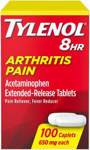 Tabletas Tylenol de 8 horas para el dolor de artritis con acetaminofeno para el dolor articular, 100 unidades ln25