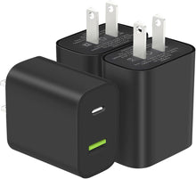 Cargar imagen en el visor de la galería, Paquete de cargadores USB C, cargador de pared tipo C de doble puerto de carga rápida
