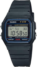 Cargar imagen en el visor de la galería, Casio F91W Series | Digital Watch | Water Resistant | LED Light | 1/100 SEC Stopwatch | Regular Time Keeping ln24(HR, Min, SEC, PM, Date, Day) | Daily Alarm | Lightweight | 7 Year Battery
