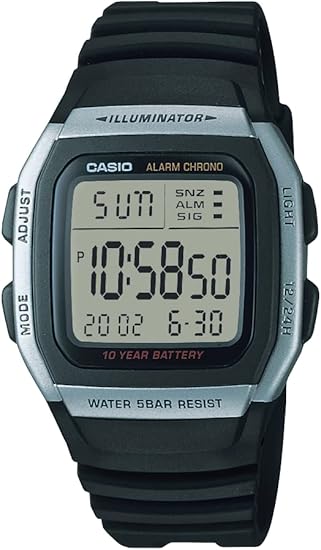 Reloj deportivo para hombre, ln24 de acero inoxidable, con correa negra W96H-1AV, de Casio