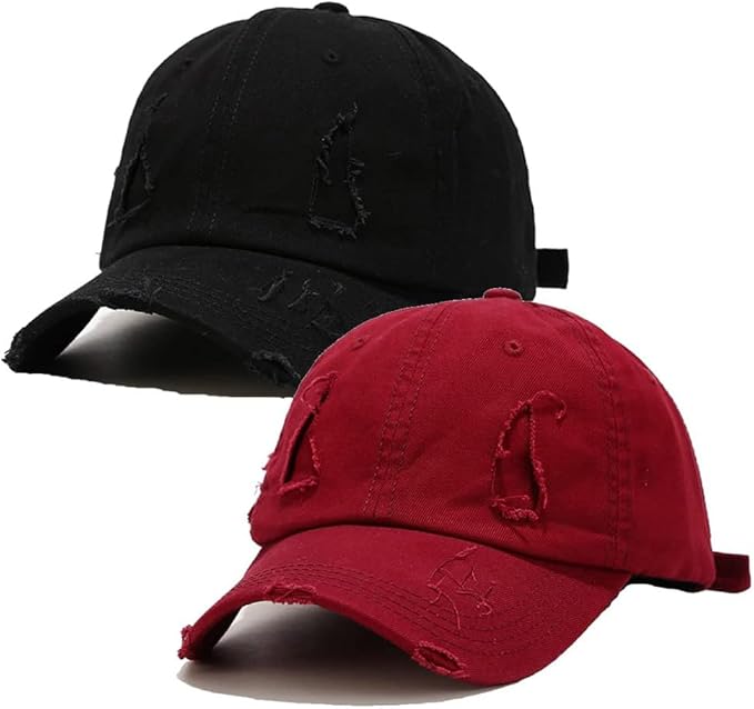 Quanhaigou Paquete de 2 gorras de béisbol unisex, gorras de golf para papá, sombrero polo ajustable para hombres y mujeres ln25