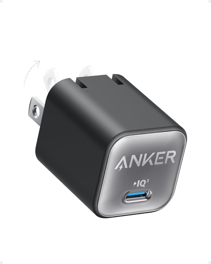 Anker Cargador nano, cargador USB C GaN de 30 W, PIQ 3.0 plegable PPS cargador a19 rápido para iPhone 16/15 y más series, Galaxy, iPad, compatible con MagSafe