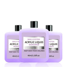Cargar imagen en el visor de la galería, Kit de monómero líquido acrílico 3P de 1.4 fl oz con vaso de vidrio, fuerte enlace para polvo acrílico y puntas de uñas

