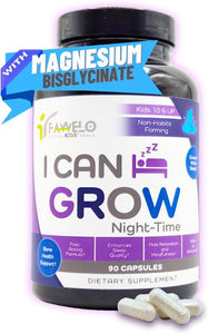 I Can Grow Night Time Kids 10+ & Adults | Ayudas naturales para dormir para adultos y adolescentes | con glicinato de magnesio y l teanina | para un sueño relaxium | u relajarse, crecimiento ln26