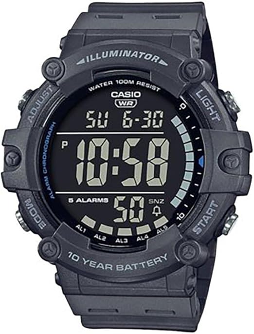Casio Illuminator AE1500WH Series | Batería de 10 años | Retroiluminación LED | ln24 5 alarmas | Cronómetro de 1/100 segundos | Reloj digital para hombre