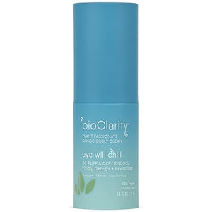 BioClarity Eye Will Chill De-Puff & Defy Eye Gel | 100 % vegano, libre de crueldad animal | Contiene niacinamida, vitaminas B3, C, K | Ayuda a combatir las líneas finas y las arrugas. Reduce la hinchazón - 0,5 fl oz. A23