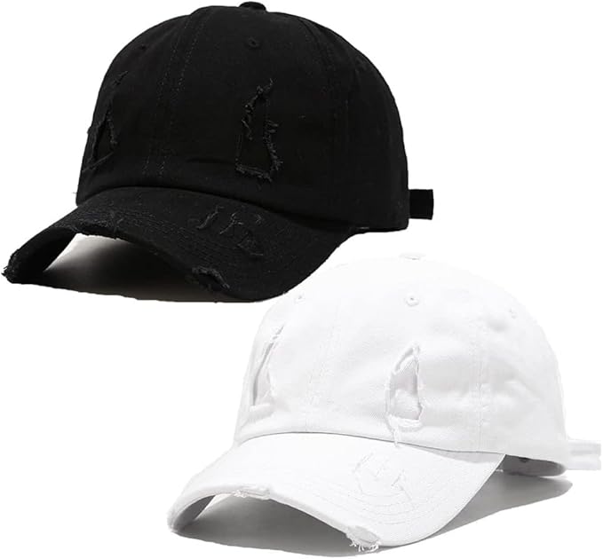 Quanhaigou Paquete de 2 gorras de béisbol unisex, gorras de golf para papá, sombrero polo ajustable para hombres y mujeres ln25