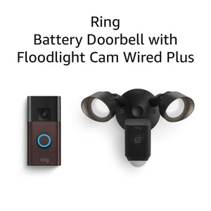 Timbre con cámara inalámbrico Ring con Ring Floodlight Cam Wired Plus (Negro) Ln23