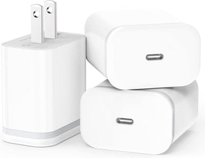 Para iPhone 16 15 14 13 12 11 cargador Cube paquete de 3 bloques de carga de enchufe para 16 15 14 13 12 11 a19 Pro Max XS X XR SE 8 7 6 6S Plus, Pad, adaptador de corriente USB C de 20 W Fast PD USBC