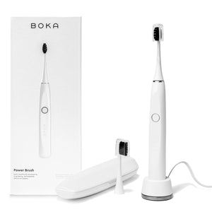 Boka Cepillo de dientes eléctrico con 2 cabezales, cepillo de dientes recargable sónico, cerdas para limpieza profunda,ln23 cuidado bucal recomendado por dentistas, base de carga con micro USB (cepillo de