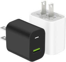 Cargar imagen en el visor de la galería, Paquete de cargadores USB C, cargador de pared tipo C de doble puerto de carga rápida
