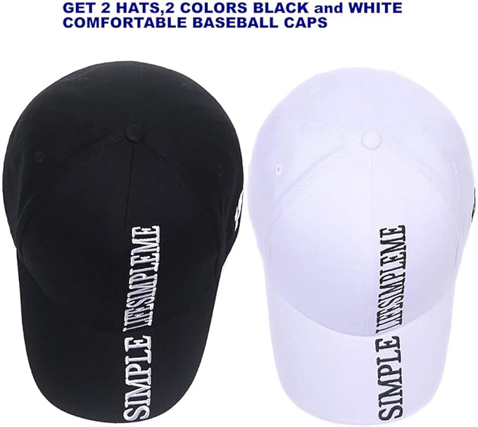 Quanhaigou Paquete de 2 gorras de béisbol unisex, gorras de golf para papá, sombrero polo ajustable para hombres y mujeres ln25