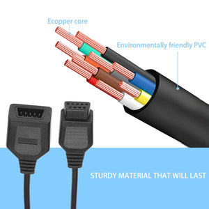 9 Pin Controller Extension Cable for Classic Retro Game Consoles AV 620, HD 621, HD 821 Plug and Play Wired Video Game Controller Gamepad Extension Cable 5.8ft 2 Pack (cable-new-abc) A19