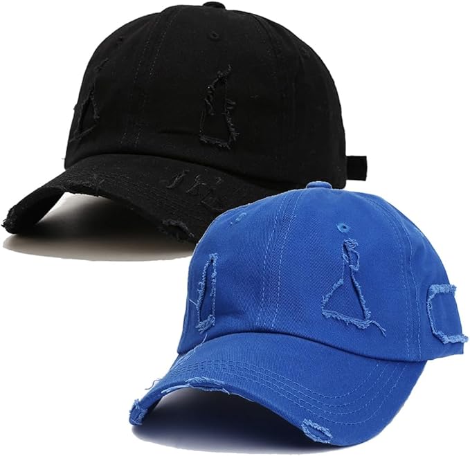 Quanhaigou Paquete de 2 gorras de béisbol unisex, gorras de golf para papá, sombrero polo ajustable para hombres y mujeres ln25