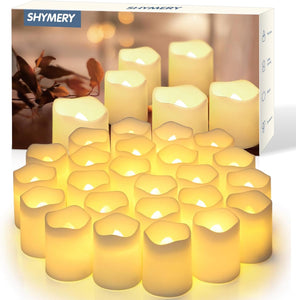 Velas votivas sin llama SHYMERY, vela eléctrica falsa parpadeante sin llama