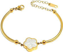 Cargar imagen en el visor de la galería, Pulseras de trébol de cuatro hojas doradas en 18 quilates para mujer
