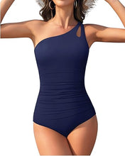 Cargar imagen en el visor de la galería, Century Star Traje de baño de una pieza de un hombro para mujeres

