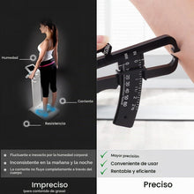 Cargar imagen en el visor de la galería, Pinza de grasa corporal para medir con precisión el IMC Skin Fold Fitness (negro)
