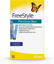Cargar imagen en el visor de la galería, Freestyle Precision Neo Tiras de prueba de glucosa en sangre, 50 tiras
