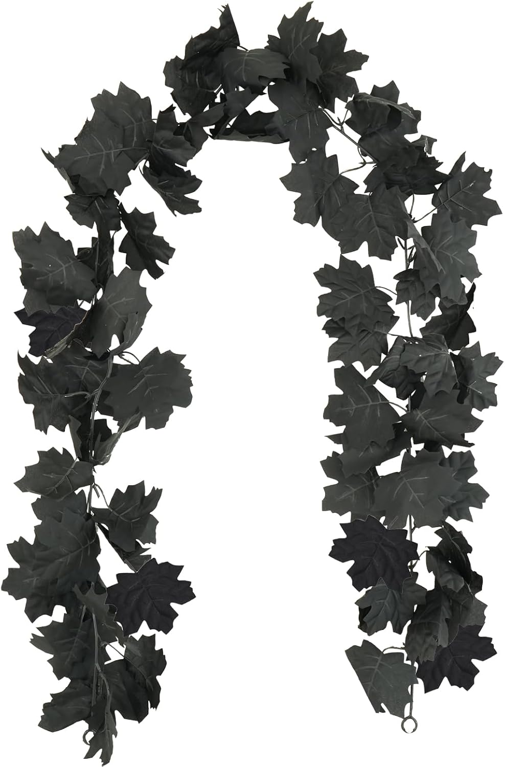 1 Pack Guirnalda de hojas de arce de Halloween negra 5.7FT Enredaderas de hojas de otoño artificiales para colgar guirnaldas de otoño Decoración de Acción de Gracias para el hogar interior y exterior