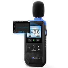 Cargar imagen en el visor de la galería, FNIRSI Medidor de decibelios FDM-02, medidor de nivel de sonido de 30 a 130 dB con pantalla IPS de 2 pulgadas
