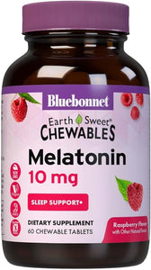 Bluebonnet Nutrition EarthSweet Melatonina 10 mg de acción rápida de disolución rápida relajación nocturna y apoyo para dormir reparador - Ayuda para dormir - Sin gluten, vegano - Sabor frambuesa - 60 ln26