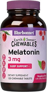 Bluebonnet Nutrition EarthSweet Melatonina 3 mg de acción rápida de disolución rápida relajación nocturna y apoyo para dormir reparador - Ayuda para dormir - Sin gluten, vegano - Sabor frambuesa - 120 ln26
