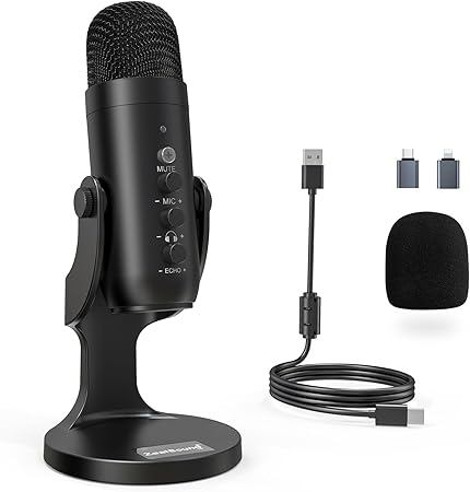 ZealSound Micrófono USB, micrófono condensador de computadora, micrófonos para juegos Plug & Play para PS 4 y 5. q1