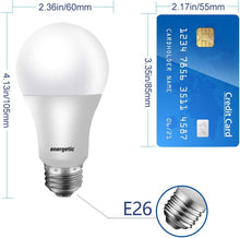 Cargar imagen en el visor de la galería, Bombilla LED A19, equivalente a 40 vatios, base media E26, bombilla LED no regulable, certificación UL A19
