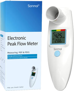 Medidor a22 de flujo pico digital espirómetro asma COPD para niños adultos portátil PEF forzado volumen espiratorio FEV1 probador de pulmón médico casero