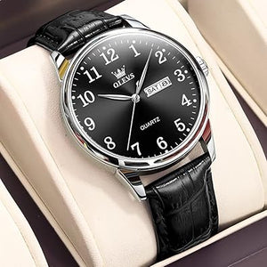Reloj para hombre, relojes clásicos de plata para hombres, a21 reloj de acero inoxidable resistente al agua, números romanos, fácil de leer