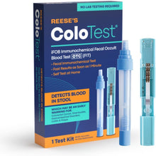 Cargar imagen en el visor de la galería, Reese's ColoTest, kit de análisis inmunoquímico doméstico de sangre oculta heces, 1 TAC
