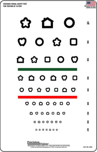 Precision Vision Prueba de gráfico de ojos de rayas rojas y verdes para niños ln25