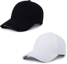 Cargar imagen en el visor de la galería, Gorra de béisbol unisex de algodón liso en blanco para papá, ajustable, estilo vintage ln25
