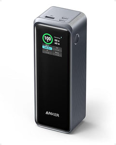 Anker Prime Power Bank,a19  27,650 mAh 3 puertos 250 W cargador portátil (99.54 Wh) aplicación inteligente, compatible con MacBook Pro/Air,a19 iPhone 16/15/14/13 Series, Samsung, Dell y más (base de carga no