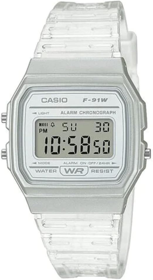 Casio F91W Series | Digital Watch | Water Resistant | LED Light | 1/100 SEC Stopwatch | Regular Time Keeping ln24 (HR, Min, SEC, PM, Date, Day) | Daily Alarm | Lightweight | 7 Year Battery
