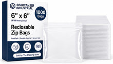 Cargar imagen en el visor de la galería, Spartan Industrial - Bolsas pequeñas con cremallera resistentes de 6" x 8" (1000 unidades)
