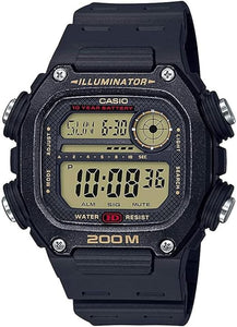 Casio Reloj de cuarzo con batería de 10 años con correa de resina, ln24 negro, 27.2 (Modelo: DW-291H-9AVCF), Negro -, Estándar