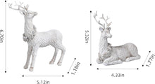 Cargar imagen en el visor de la galería, Figuritas blancas de renos navideños, 2 piezas de decoración navideña
